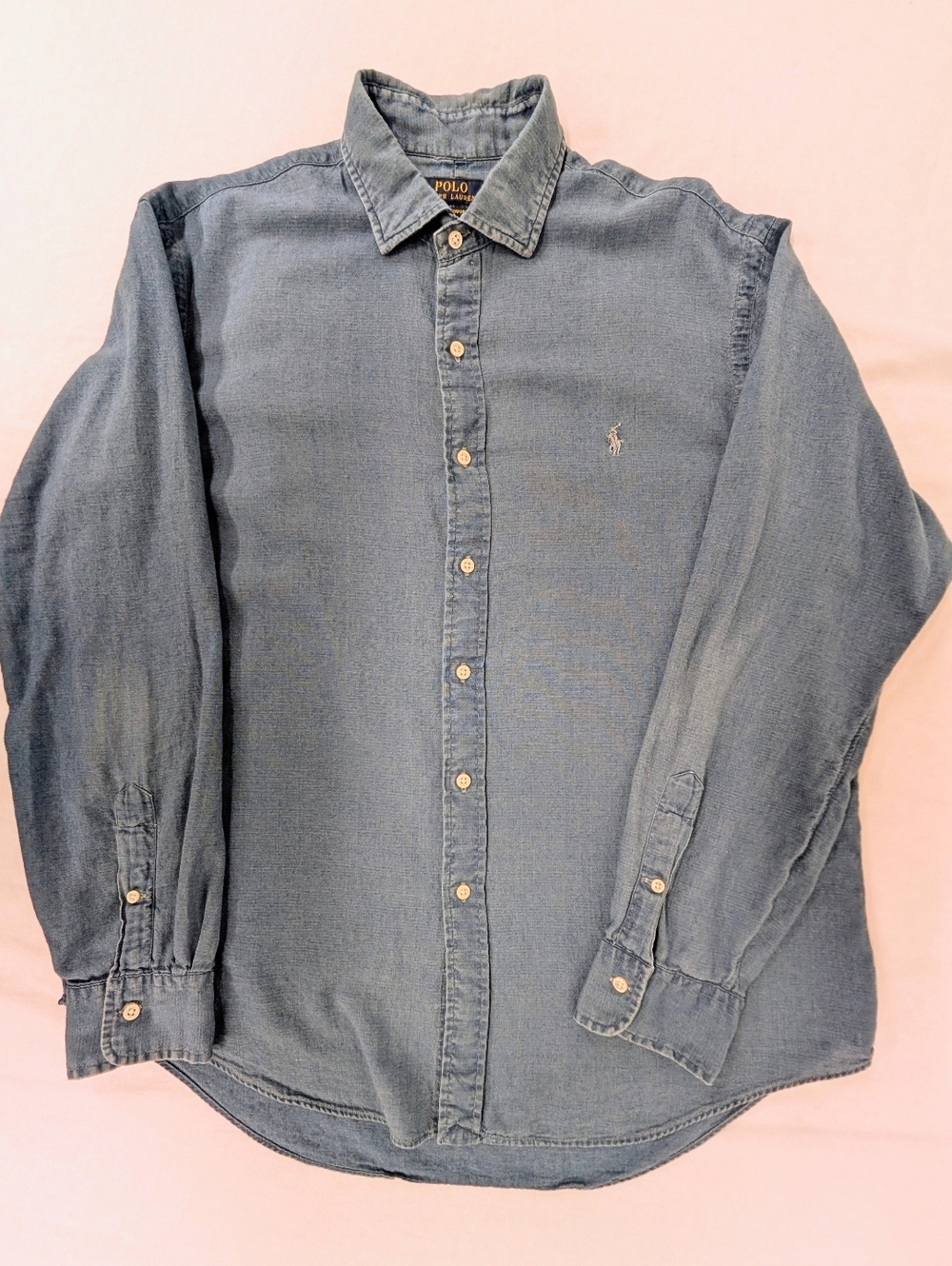Polo by Ralph Lauren Faded Blue Button-Down Denim Shirt